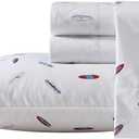 Nautica - Queen Sheets, Cotton Percale Bedding Set, Casual Home Decor (High Surf Navy, Queen)