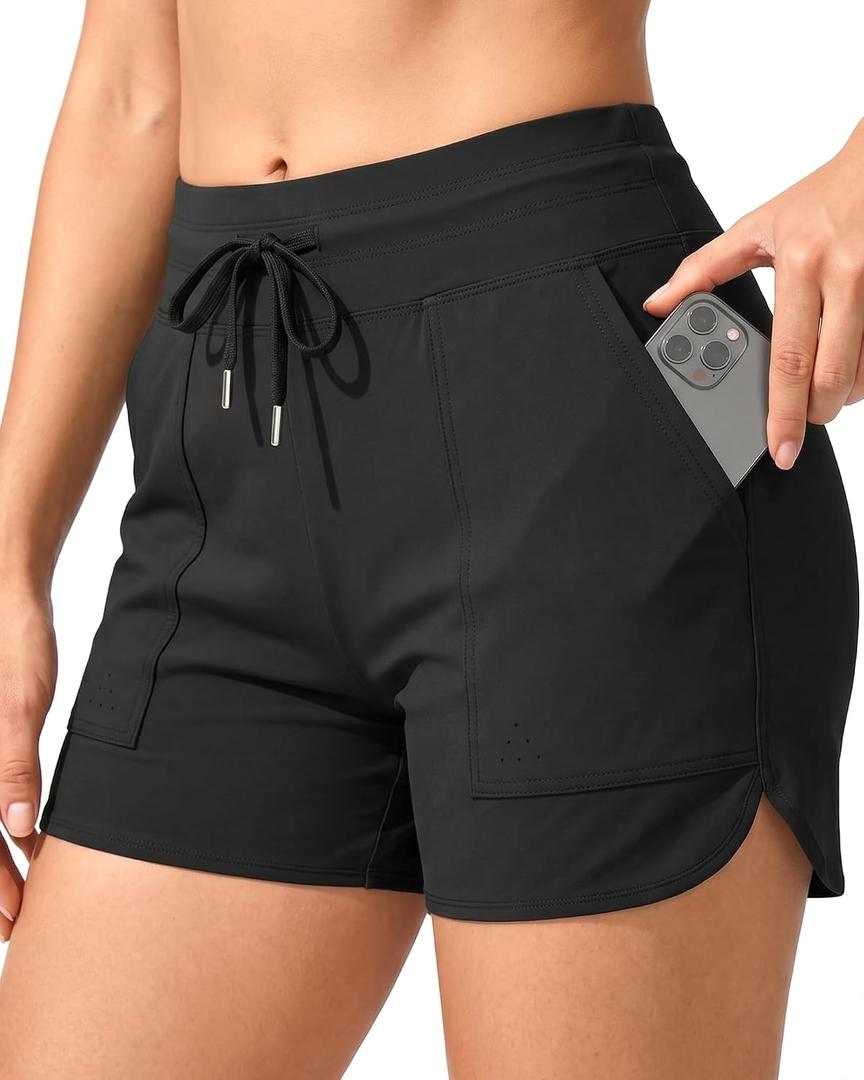 Ommiivex Women Swim Board Shorts 3 Inches Super Comfy Ultra Stretch Quick Dry for Pool Beach Summer Vacation and Daily Life