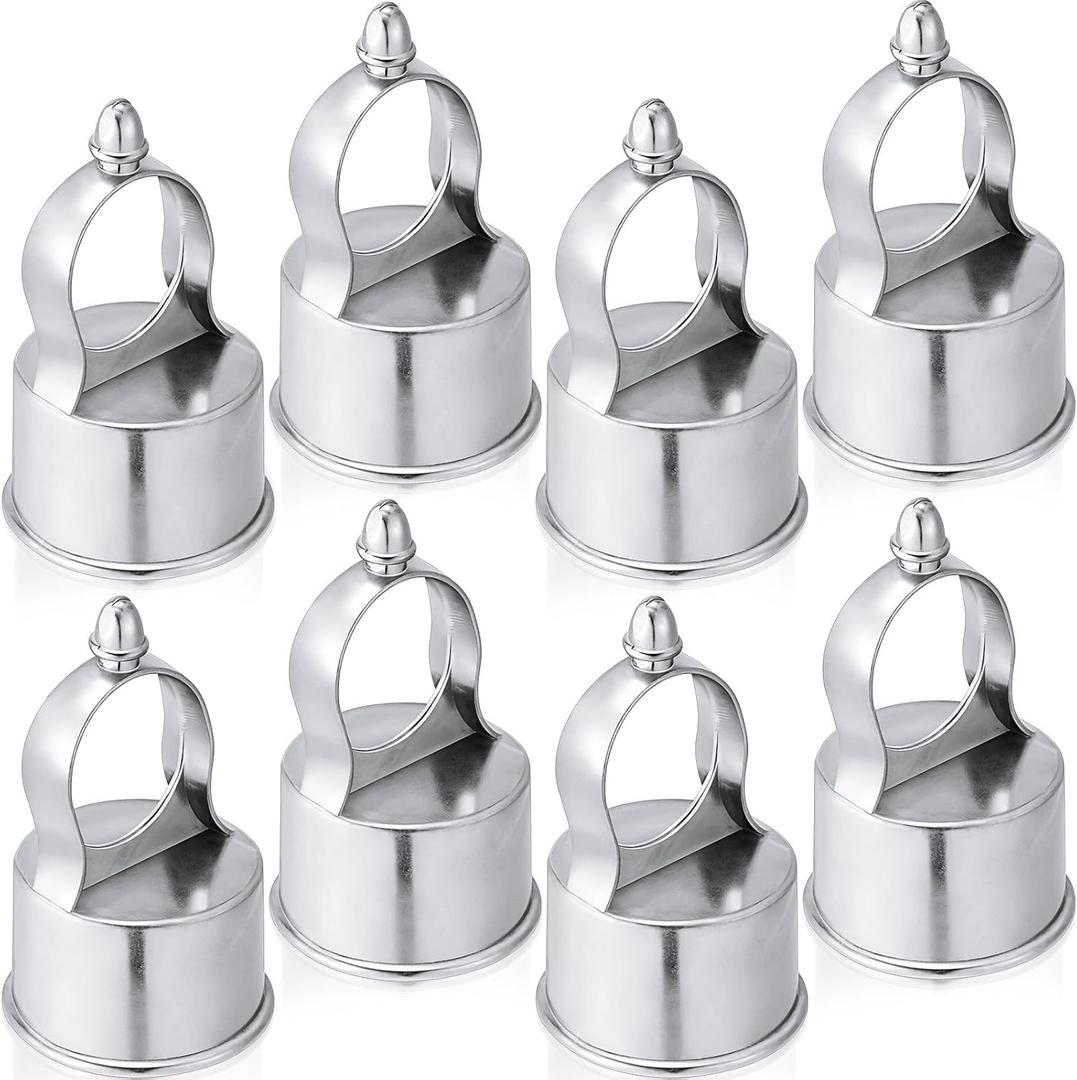 Therwen 8 Pack Chain Link Fence Loop Cap for 2-1/2" (fits 2-3/8" OD) Fence Post, 1-5/8" Rail Tube Eye Top Cap, Aluminum Chain Link Parts, Outdoor Rail Fencing Repair Hardware