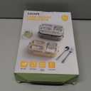 Stainless Steel Bento Lunch Box for Kids, 26.4 oz Leak-Proof 3-Compartment Metal Bento Box, BPA-Free, Cute Cartoon Meal Prep Snack Container with Utensils for School, Office, Travel - Yellow