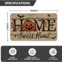 Artoid Mode Home Sweet Home Jack-O'-Lantern Pumpkin Halloween Doormat, Low-Profile Switch Rug Door Home Decor Mat Floor Mat for Indoor Outdoor 17x29 Inch