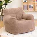 Bean Bag Chair with Filler, Bean Bag Sofa with Tufted Soft Stuffed Filling, Fluffy and Lazy Sofa, Comfy Cozy BeanBag Chairs with Memory Foam for Dorm, Apartment, Living Room (Pink)