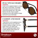 Retro Oval Sunglasses for Women Men Trendy Round Sunnies 90s Vintage Style (A4 Black/Brown)