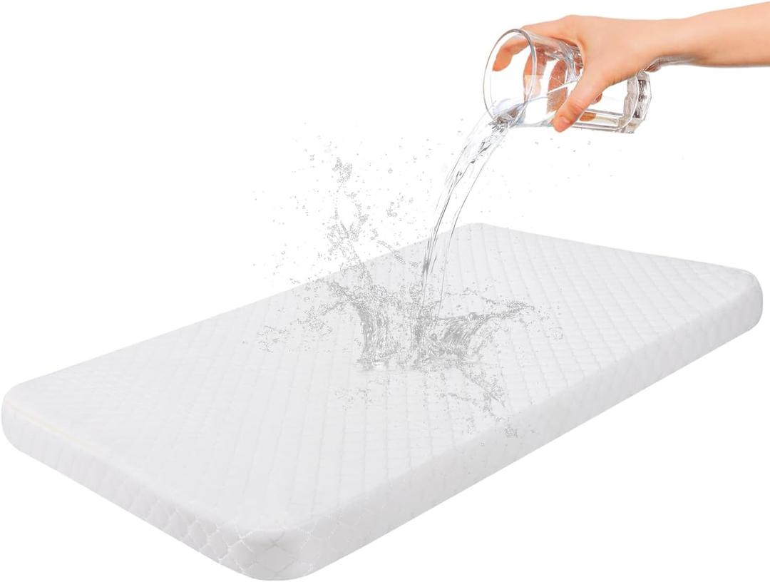 Baby Bassinet Mattress Topper Compatible with Mika Micky/Baby Delight/Pamo Babe/ANGELBLISS Bassinet, Breathable, Premium Foam, Rectangle Shaped, 20" x 33" x 2'' (Rectangle 20" x 33", White)