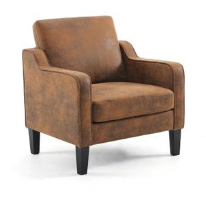 VINGLI Accent Chair for Living Room Chairs Rustic Reading Chair for Bedroom Scooped Arm Chair Mid Century Modern Accent Chairs Upholstered Comfy Chair for Apartment, Waiting Room (Rustic Bronzing Cloth)