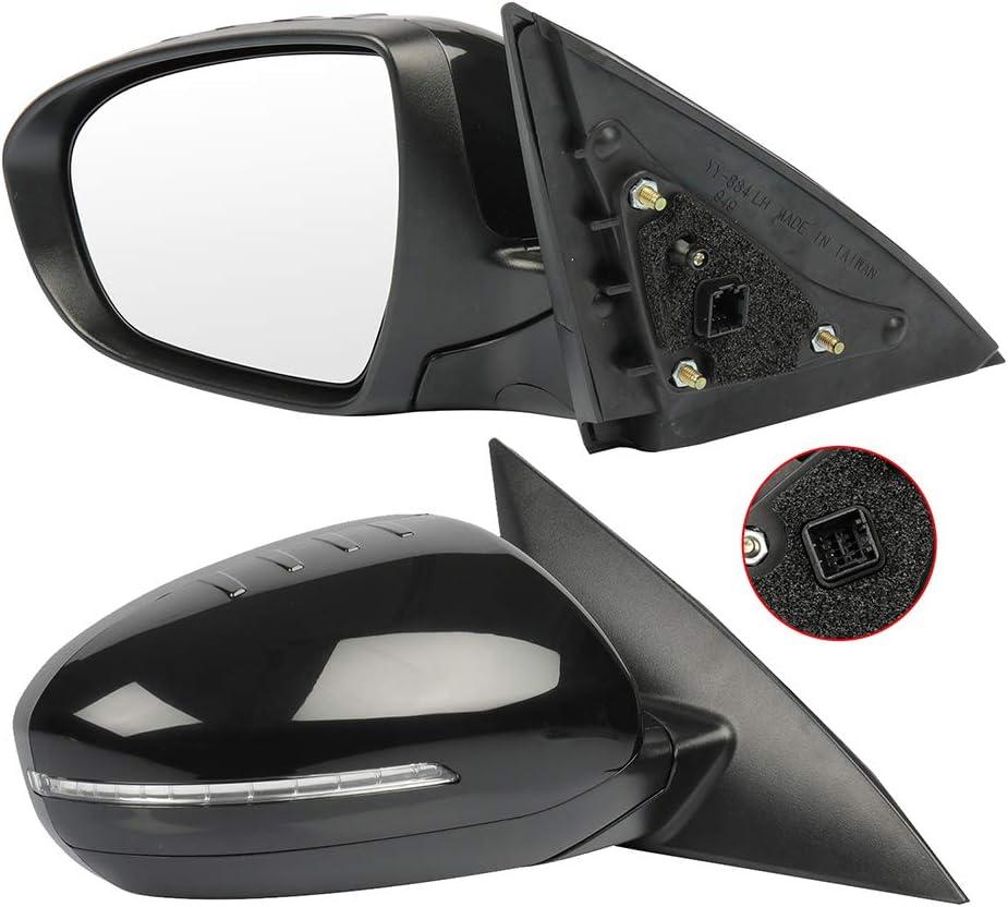 SCITOO Left and Right Side Mirrors Fit Compatible with 2011-2013 For Kia Optima Power Signal Lamp Manual Folding KI1320152 KI1321152