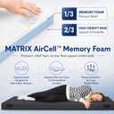 Hazli Matrix AirCell Memory Foam Camping Mattress Pad - CertiPUR-US Roll Up Mattress for Adults - Portable Foam Sleeping Mats for Camping - Camp Cot Sleeping Pad - Floor Sleep Mat Bed Roll for Car RV