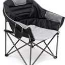 SUNNYFEEL Oversized Camping Chair Heavy Duty 500 LBS Portable Folding Chairs Black Large Sofa Chair for Beach, Trip, Picnic, Lawn, Outdoor Camp Chair for Adults & Carry Bag