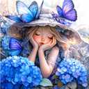 FHBUBPUP Butterfly Diamond Painting Kits for Adults, Flower Diamond Art Kits for Beginners - DIY Full Drill Round Diamond Dot Gem Art, Craft Gift Suitable for Home Wall Decoration 1212Inch