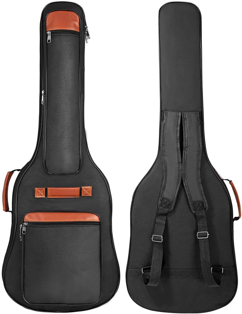 MUZNOTE 39 Inch Electric Guitar Case, Electric Guitar Gig Bag 6MM Thick Padding Backpack Soft Electric Guitar Bag Dual Adjustable Shoulder Strap Pocket & Back Hanger Loop