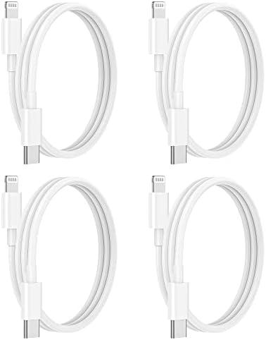 USB C to Lightning Cable 4Pack 3FT Type C Charger Fast Charging Cord Compatible for Apple iPhone 14/14 Pro/14Pro Max/13/13 Pro/12/12 Pro/11/11 Pro/XR/XS/X/8/8 Plus/iPad MFi Certified