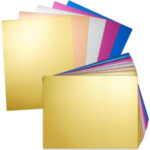 Bright Creations 100 Sheets Metallic Cardstock Paper - Thick 250 GSM 8.5x11 for Arts, Crafts, Classroom, DIY Projects (Assorted Colors, Letter Size) - Foil Card Stock