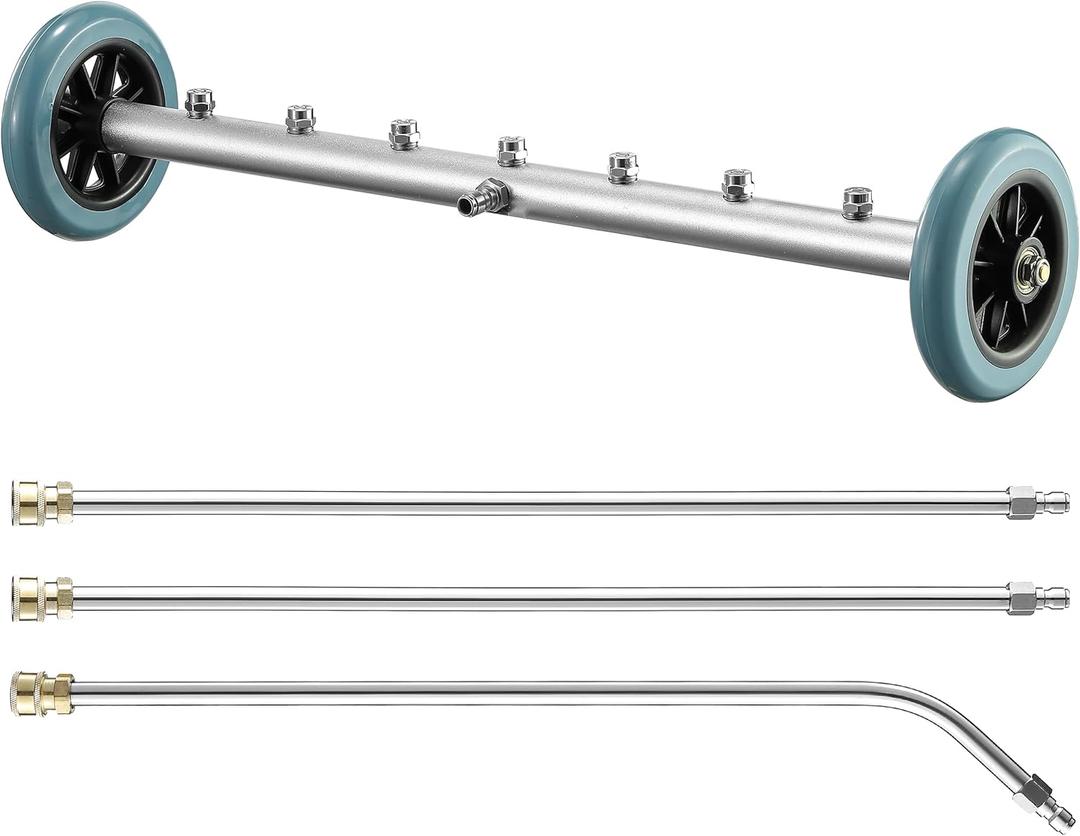 RIDGE WASHER Pressure Washer Undercarriage Cleaner, 24 Inch Undercarriage Car Washer, Under Car Pressure Washer Attachment with 3 Pcs Extension Wand, 4000 PSI