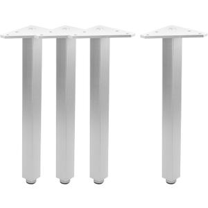 Geesatis 12 Inch Heavy Duty Adjustable Table Legs - Set of 4, 1000lbs Capacity, Aluminum Alloy Furniture Legs for Desks, Cabinets, Sofa & Bed with Pre-Attached Screws (Chrome Polished)