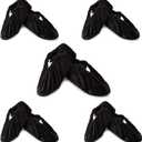 PlasMaller 5 Pairs Non Slip Washable Reusable Shoes Covers For Household Thickened Boots, Black, Large