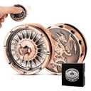DND Dice Set with Mini Roulette Wheel – Metal D20 Roulette Dice Spinner | Unique DND Gift Set with Case for RPG & Table Games(Copper)