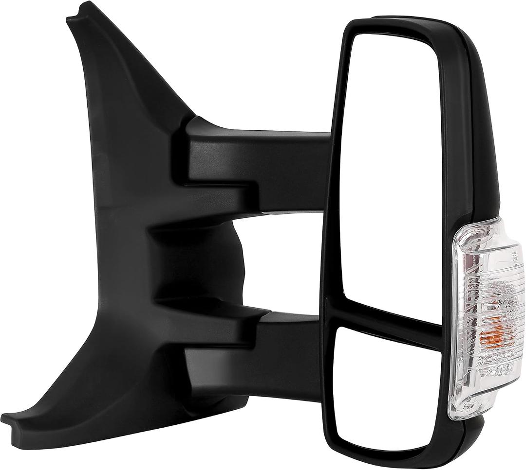 YITAMOTOR Right Side Door mirror Compatible with 2015-2024 Ford Transit 150 250 350 Power Heated Mirror with Amber Turn Light, Black, 18 inches x 19.5 inches x 8.5 inches