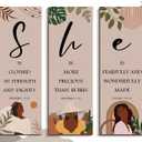 Black Girl African American Wall Art, Black Art Wall Decor, Inspirational Culture Signs for Bedroom, Western Country Room Study Office Shelf Decor-Ready to Hang (13.7"L x 4.7"W)