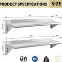 Hally Stainless Steel Shelf 2 Pack Wall Mounted Metal Shelves 10"x 48" NSF