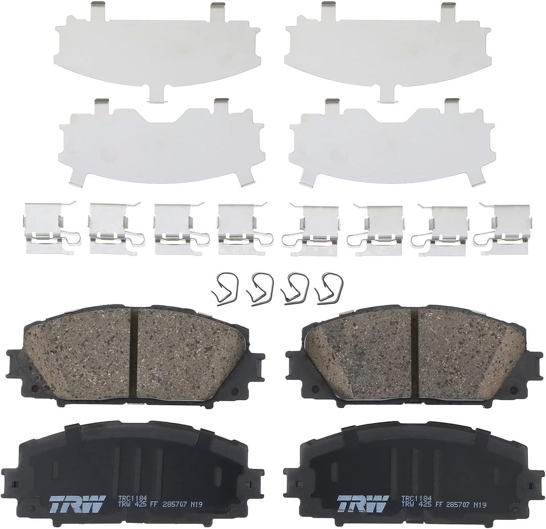 TRW Pro TRC1184 Disc Brake Pad Set For Toyota Yaris 2007-2018, Front, And Other Applications