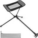 Universal Folding Camping Chair Foot Rest Ottoman Portable Recliner Lazy Retractable Footstool Leg Rest Chair for Hiking Fishing Beach (Gray) (Grey)