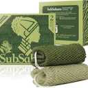 SubSahara Authentic African Net Sponge - 2 Pack Exfoliating Bath & Shower Loofah Sponge for Body & Face, Gentle Scrubber for All Skin Types, Travel, Durable Polyester (Olive Green & Light Green)