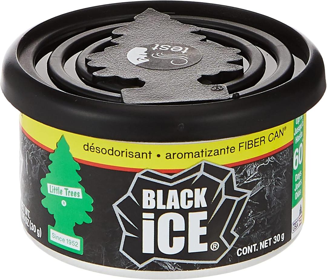 Car Freshner Little Trees Black Ice Fiber Can Air Freshener 4 Pack
