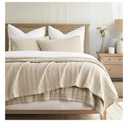 EVERGRACEHOME Stonewashed Cotton Quilt Set King Size, Ultra Soft Oversized Bedspread Coverlet Set, Lightweight Crinkle Box Stitch Bedding Sets for All Season, with 2 Shams, Flax Beige