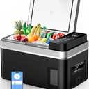 12 Volt Refrigerator, 37QT(35L) 12V Fridge with APP Control, Compressor Electric Cooler, 12V Cooler 12/24V DC 110-240V AC, Portable Freezer -13℉~68℉ for Home, Camping, Travel, Truck (Dark Black)
