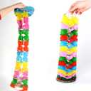2PCS Magical Magic Props Change Bags (Red + Blue) with 2PCS Paper Pull Flowers Make it Appear or Disappear for Magic Tricks
