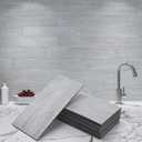 Art3d 102-Piece Peel and Stick Tile Backsplash for Kitchen Bathroom, 3in. 6in. Stick on Subway Tile White-Washed Wood Plank
