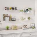 4PCS Acrylic Floating Shelves for Wall, 15" Clear Acrylic Shelves, Bathroom Shelf with Two Types of Installation, Space Saving Hanging Wall Shelf for Bathroom, Living Room, Bedroom, Kitchen