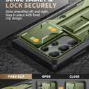 TONGATE for Samsung Galaxy S23 Ultra Case, [Built-in Slide Camera Cover & Screen Protector] [2 Front Frame] Military Grade Shockproof S23 Ultra Phone Case with Kickstand & Belt-Clip 6.8", Green