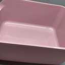 Large Cat Litter Box with High Sides,Cat Boxes for Indoor Cats,Cat Litter Pan for Kitty,Litter Box with Low Entry,Anti-Splashing,Easy to Clean (Pink)