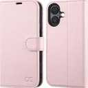 OCASE Compatible with iPhone 16 Wallet Case, PU Leather Flip Folio Case with Card Holders RFID Blocking Kickstand [Shockproof TPU Inner Shell] Phone Cover 6.1 Inch 2024, Light Pink