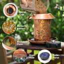 Solar Bird Feeders for Outdoors Metal Butterfly Lantern Hanging on a Tree Metal Wild Bird Feeder Decoration for Patio,Yard,Lawn,Pathway,Summer Garden Decor Gifts for Bird Lovers Mom Friends