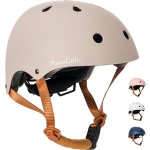 MomnLittle Kids Bike Helmet with Quick Pinch-Free Magnetic Buckle CPSC Certified Bike Helmet for Toddler Boys and Girls (X-Small: 18.8"-20.08" / 48-53cm, Warm Grey)