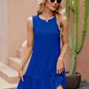 Naggoo Womens Sundress Summer Dresses for Women 2026 Sleeveless Tank Dress Spring Beach Boho Mini Dress (S)