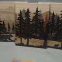 WELMECO Rustic Cabin Decor Bear Wall Art Framed Canvas Art Farmhouse Bedroom Bathroom Living Room Decor 12"x16" x 3Pieces