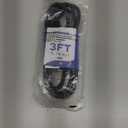 EP 3 Ft Extension Cord - 12/3 SJTW Heavy Duty Black Extension Cable with 3 Prong Grounded Plug - Power Cord for Lawn, Garden, Appliances