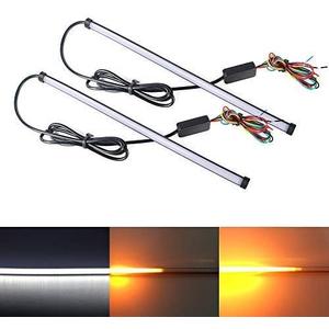 2PCS 30CM Universal LED Car Strip Turn Signal Brake Light 5 mode Switchback Flowing Knight Car DRL LED Strip