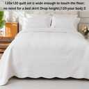 Cmfshape 100% Cotton Quilt Oversized King Size-White Bedspread 120"x120"-Coin Pattern Bedding Set 3 Pieces-Pre-Washed Lightweight Microfiber Coverlet-Suitable for Bed,Couch,Quilt Blanket All Seasons