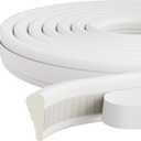 2 Pack x 16.4 Ft Door Weather Stripping Window Seal, Self-Adhesive Foam Weather Strip for Door Insulation, Soundproofing Weatherstripping for Window Gap Filler, Wedge Door Frame Seal Tape for Winter, White