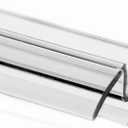 eatelle Shower Door Bottom Seal with Drip Rail for 3/8" (10mm) Thick Glass, 36" Long Sweep - Ultra Clear Polycarbonate
