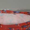 Womens Summer Short Sleeve Tops Pleated Shirts Crewneck Outfit Puff Sleeve Blouses Casual Tunic Blue Flower (2XL)