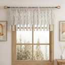 WOSIBO Boho Macrame Window Valance Handmade Cotton Decor Wall Hanging Curtain Panels for Kitchen Bedroom Livingroom Cafe 52" W X 21" L (Boho)