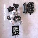 18th Birthday Decorations For Boys Includes Banner, Backdrop, Tablecloth, Latex Balloons, Foil Balloons, Cake Topper, Cupcake Toppers & Hanging Swirls