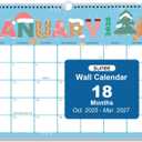 SUNEE 2026 Calendar, 18 Months 2026 Wall Calendar Hanging Calendar 11"x8.5", October 2025 to March 2027, for Organizing & Planning, Cute
