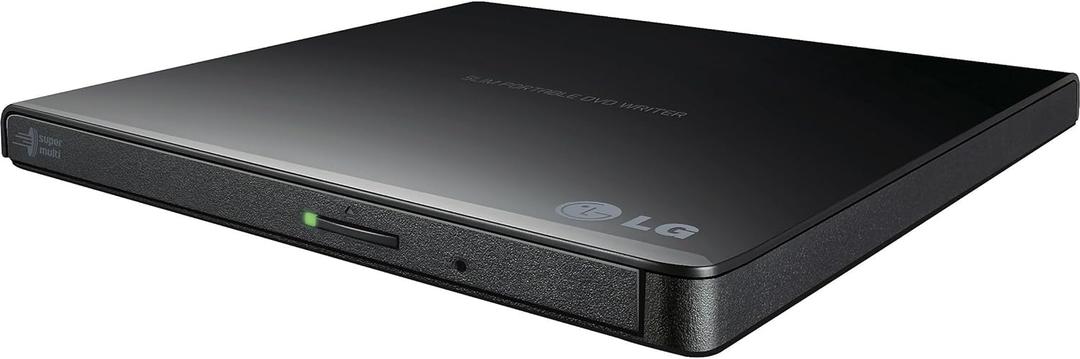 LG GP65NB60 8X USB 2.0 Super Multi Ultra Slim Portable DVD Writer Drive +/-RW External Drive with M-DISC Support - Black