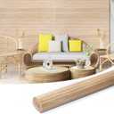 Art3d 48 x 96 Inch Natural Bamboo Wall Panel for Interior Wall Decor, Flexible Pole Wrap Wainscoting Wall Cladding Paneling for Living Room, Bedroom, Office, Kitchen Island, Light-carbonized